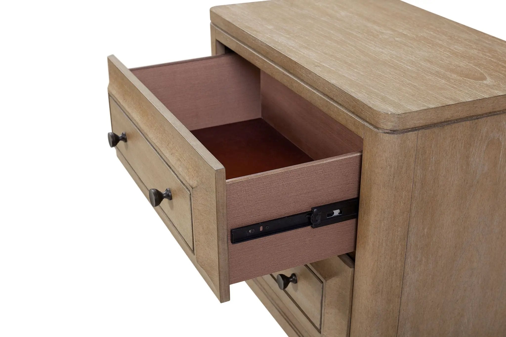 Queen Canopy Bedroom Set With A 2 Drawer Nightstand A Dresser With Poster Mirror And A Door Chest - Sand by HouseOfZazla