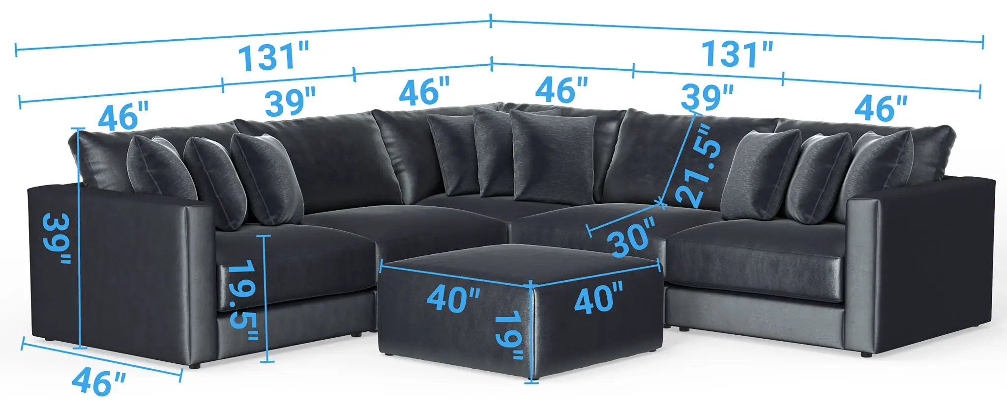 Remington - Modular Sofa And Cocktail Ottoman by Unique Piece Furniture