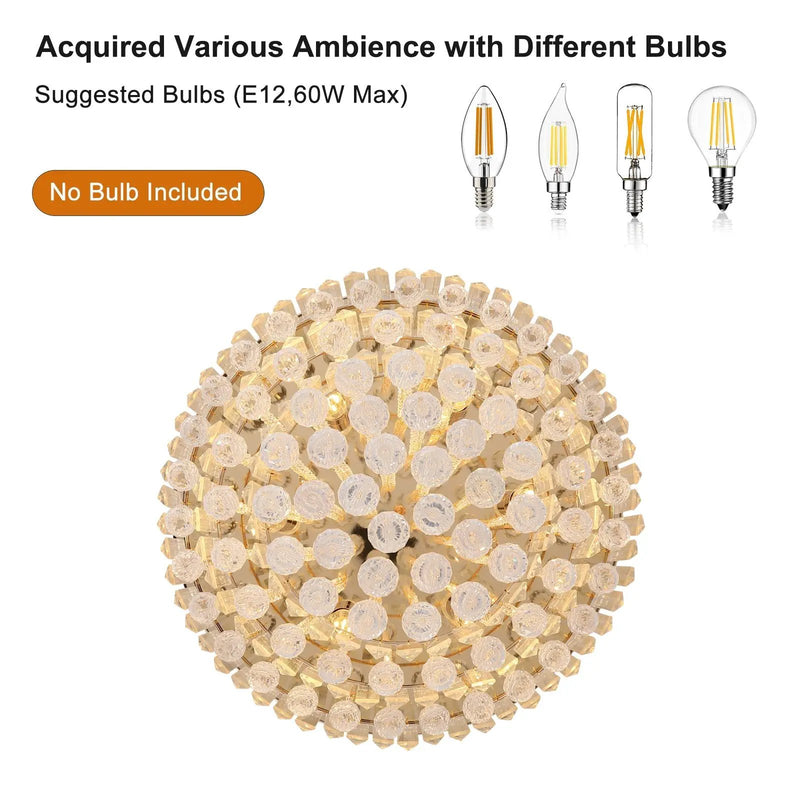 Gold Luxury Modern Style Crystal Ceiling Chandelier by HouseOfZazla
