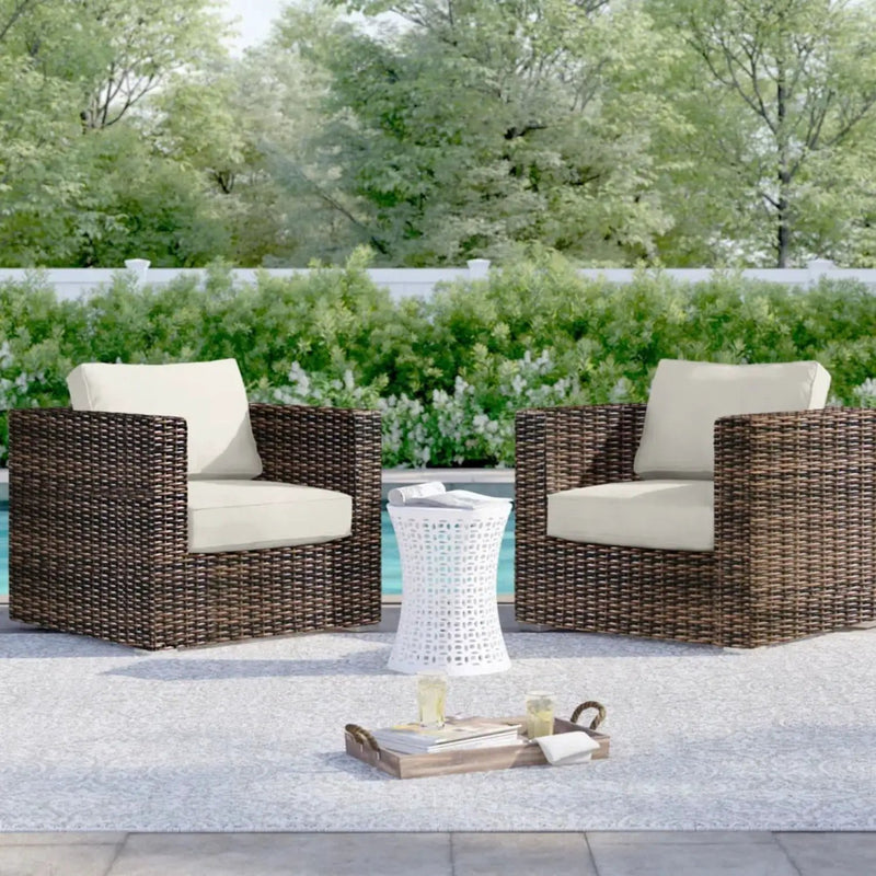 Outdoor Chairs Set With Cushions - Brown Mix by Unique Piece Furniture