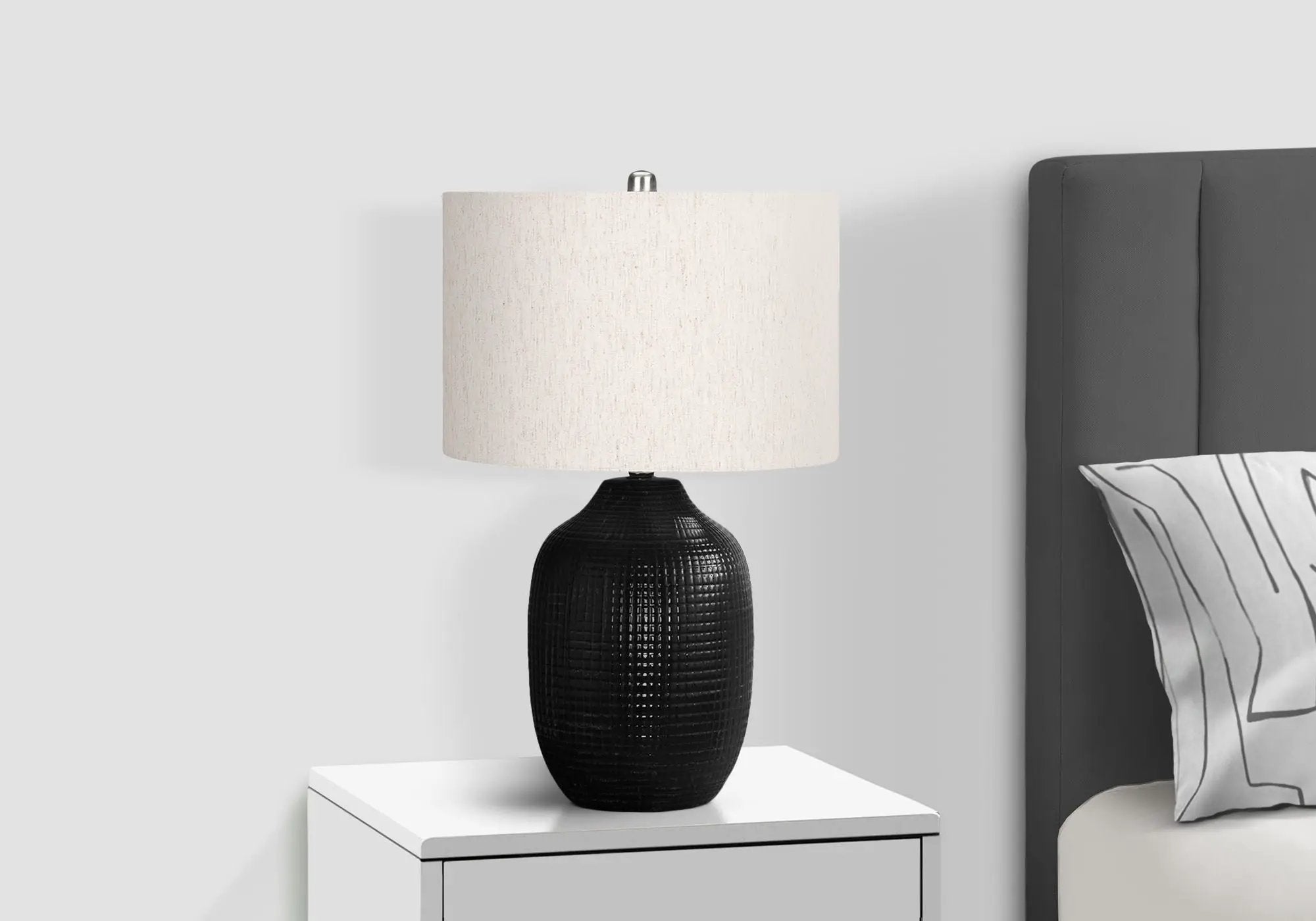 Lighting, Table Lamp, Ceramic, Contemporary - Black / Cream by HouseOfZazla