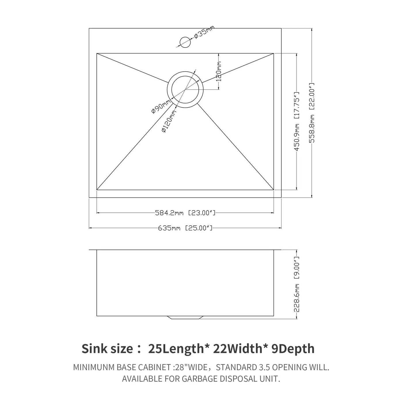 Drop In Kitchen Sink, 16 Gauge Stainless Steel, Topmount by HouseOfZazla