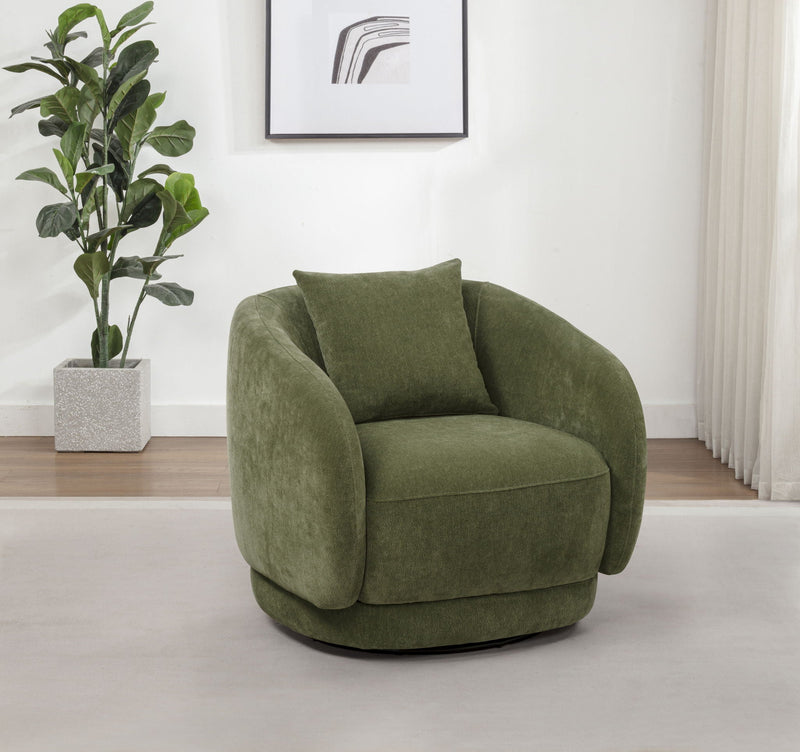 Arnaud Chenille Upholstered Swivel Accent Chair Green, photo 7 of 7