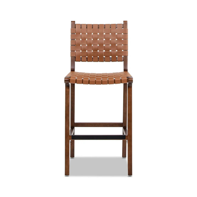 Andre - Counter Stool With Back - Pecan Brown by HouseOfZazla