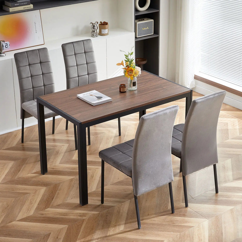 Creative Design Veneered MDF Wood Structure Rectangular Walnut Dining Table - Walnut by Unique Piece Furniture