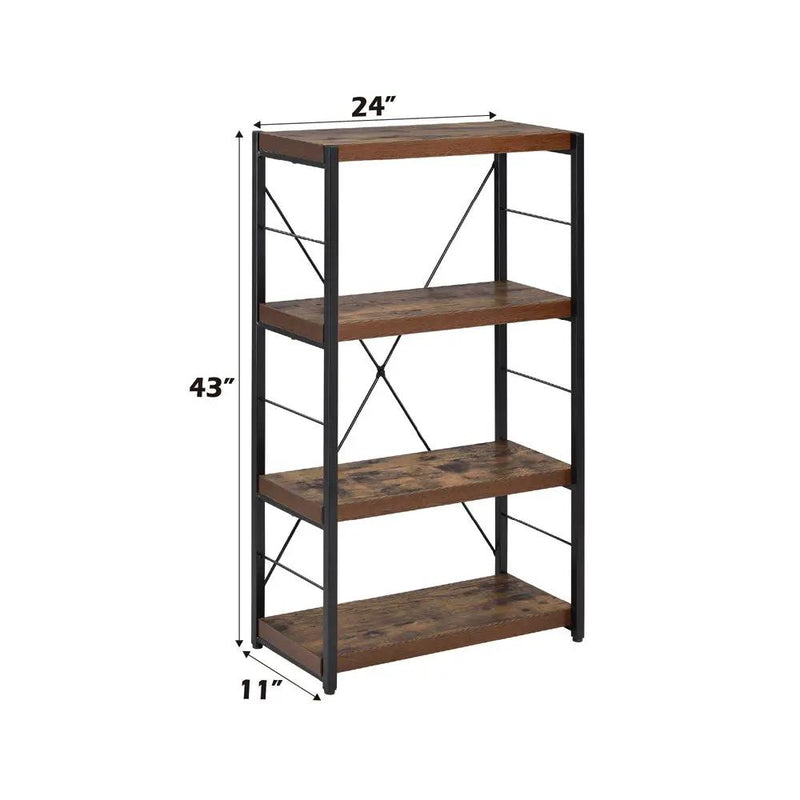 Bob - Bookshelf - Weathered Oak & Black by Unique Piece Furniture