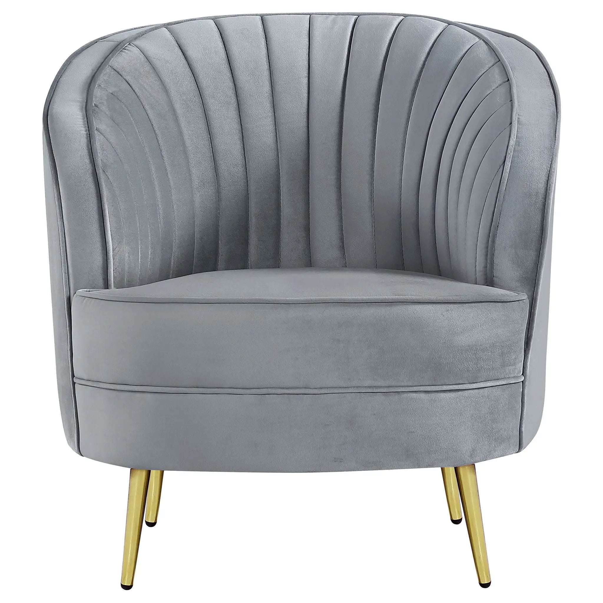 Sophia Upholstered Channel Tufted Barrel Accent Chair Grey by Unique Piece Furniture
