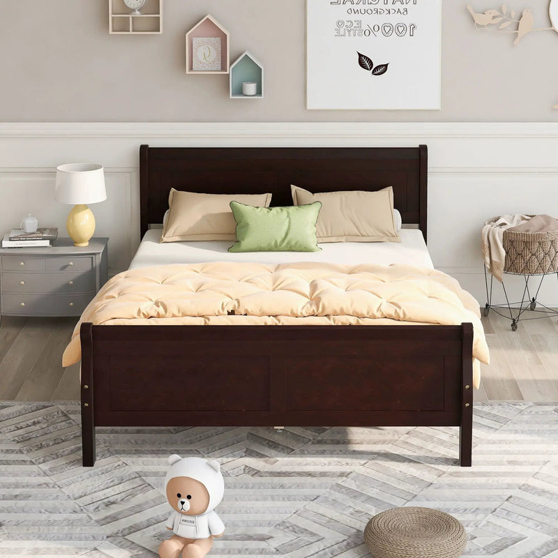 Platform Bed Frame Mattress Foundation Sleigh Bed With Headboard / Footboard / Wood Slat Suppor by Unique Piece Furniture