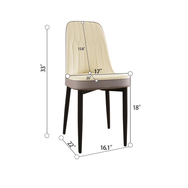 Modern Dining Chair With Cushions And Metal Legs by Unique Piece Furniture