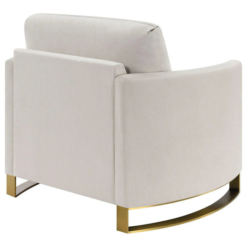 Corliss Upholstered Curved Track Arm Chair Beige by Unique Piece Furniture
