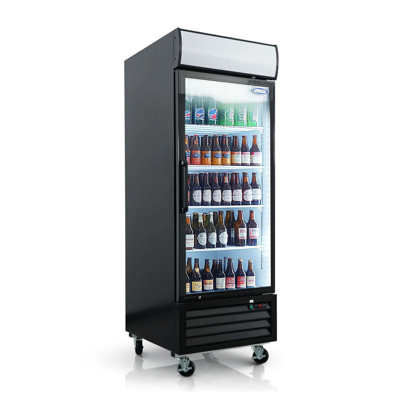 Glass Door Merchandiser Refrigerator Swing Door Commercial Display Refrigerators Merchandising Refrigeration With LED Top Panel by HouseOfZazla