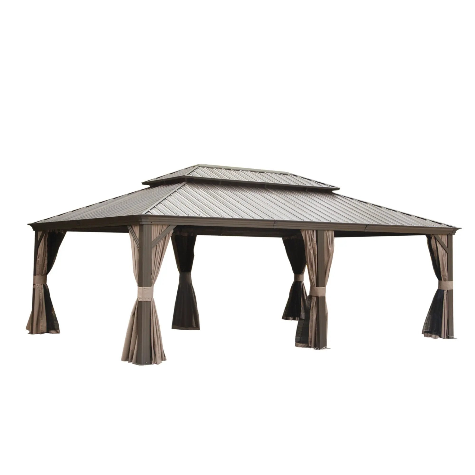 14x22FT Hardtop Gazebo with Galvanized Steel Double Roof by HouseOfZazla