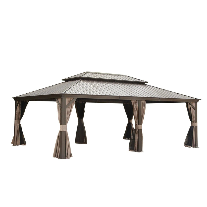 14x22FT Hardtop Gazebo with Galvanized Steel Double Roof by HouseOfZazla