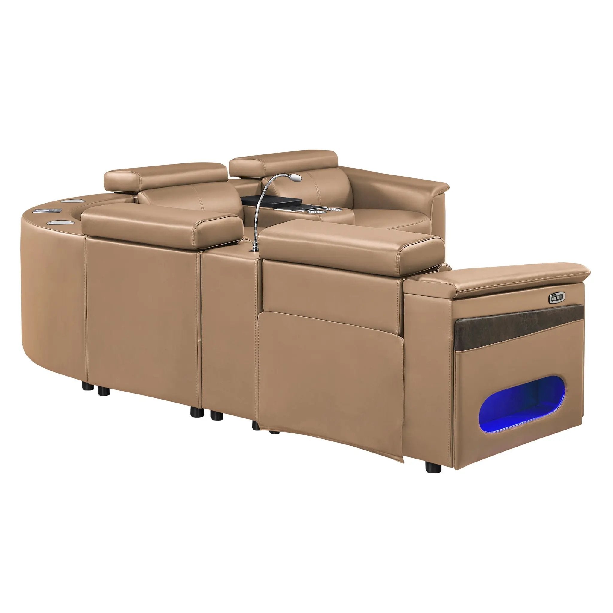 Nova - Sectional With Bluetooth Speaker, LED And Lifting Wine Cabinet by HouseOfZazla
