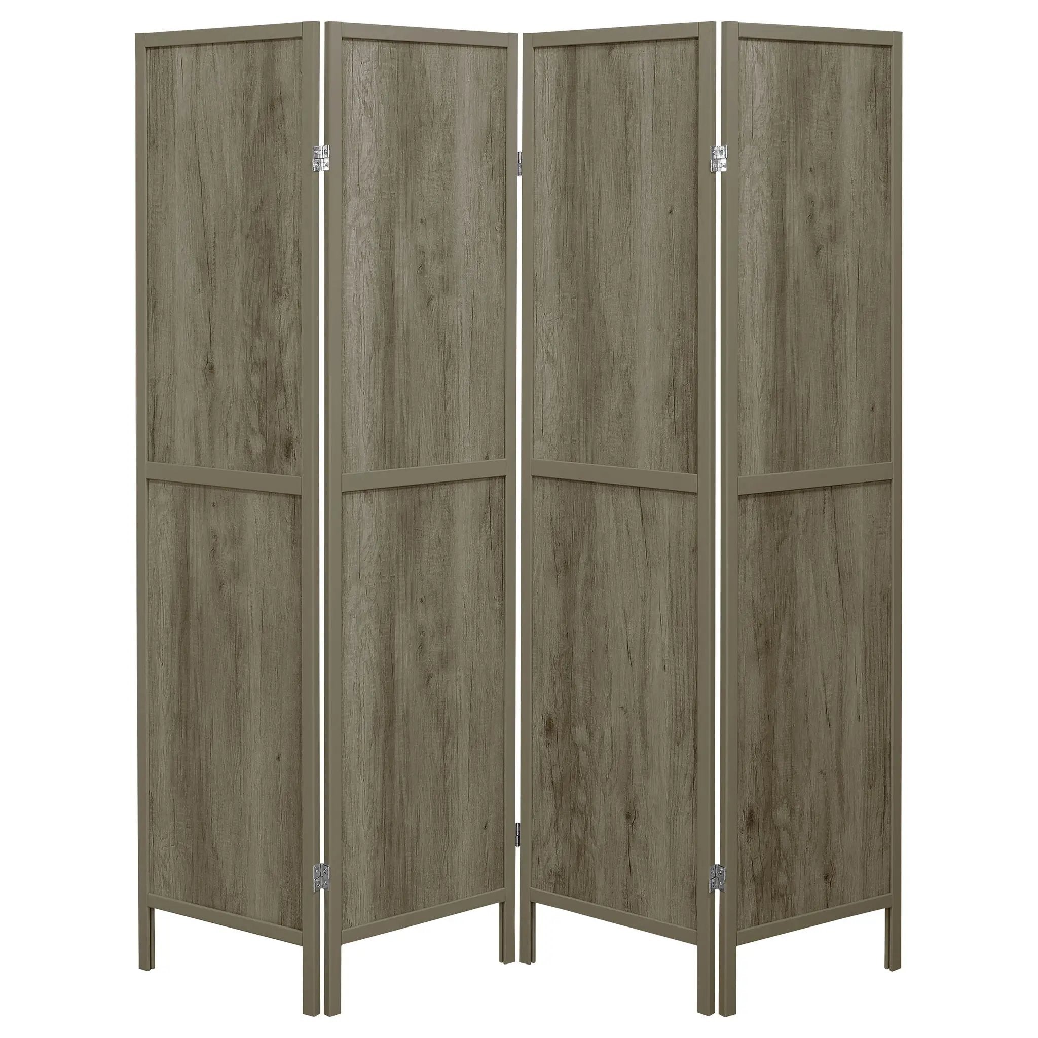 Deepika 4-Panel Room Divider Folding Screen Grey Driftwood by Unique Piece Furniture