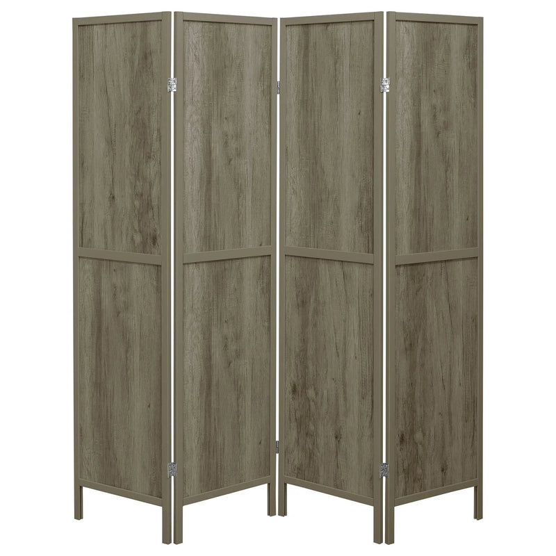 Deepika 4-Panel Room Divider Folding Screen Grey Driftwood by Unique Piece Furniture