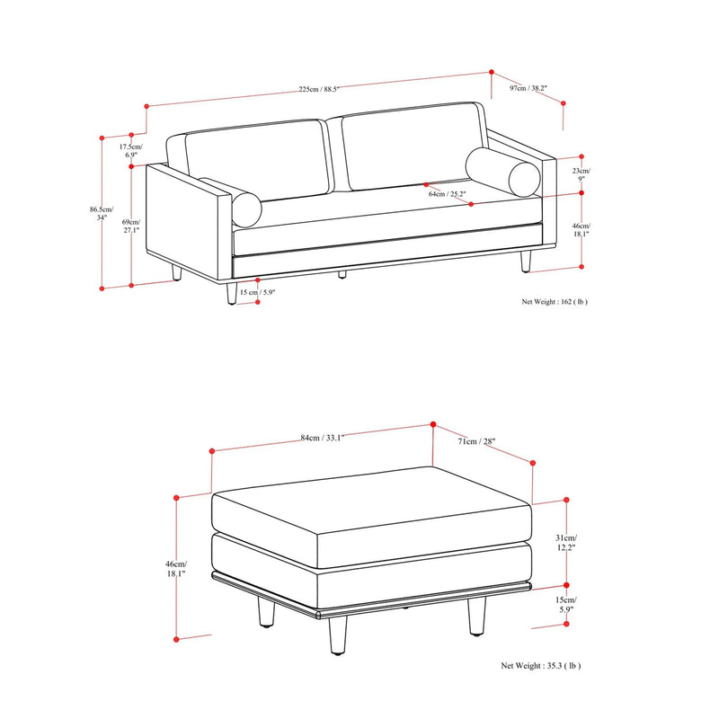 Morrison - Sofa And Ottoman Set by HouseOfZazla
