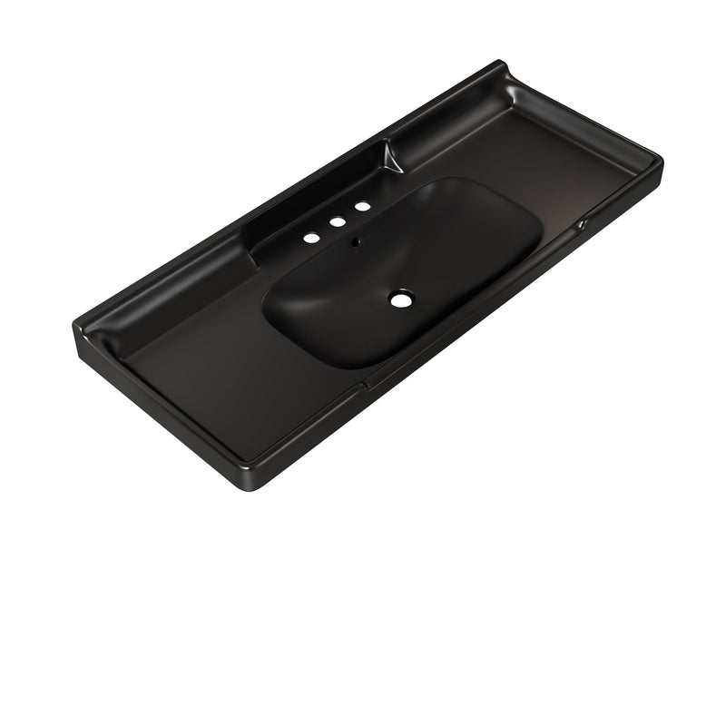 VICI 48" Bathroom Ceramic Basin with 3 Pre-Drilled Holes by HouseOfZazla
