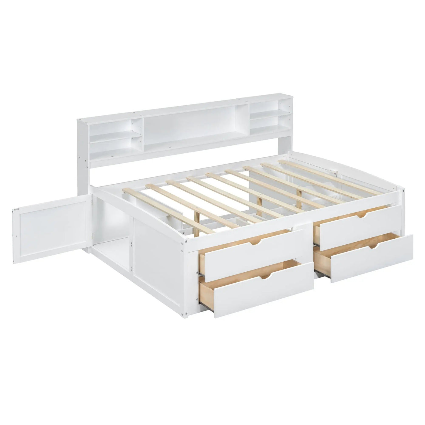 Daybed With 2 Bedside Cabinets, Upper Shelves And 4 Drawers by Unique Piece Furniture
