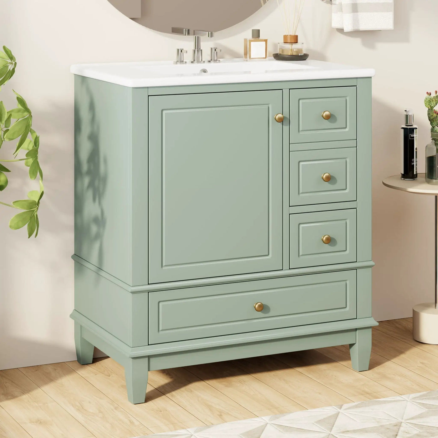 Freestanding Bathroom Vanity With Sink, Soft Close Door, 3 Drawers by HouseOfZazla