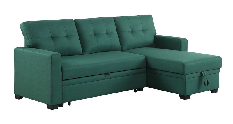 Upholstered Pull Out Sectional Sofa With Chaise by HouseOfZazla