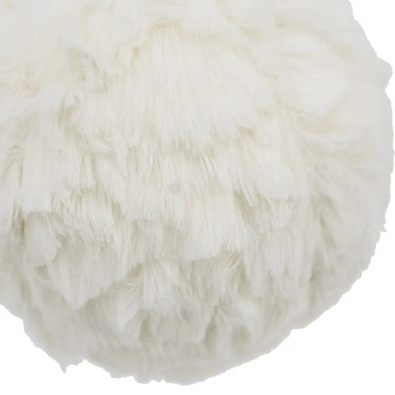 4" Cream Shabby Chic Ruffled Ornament Ball by HouseOfZazla