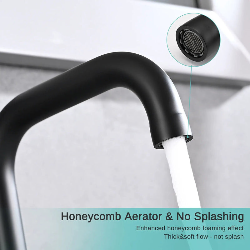 Widespread Bathroom Sink Faucet With Pop Up Drain And Brass Construction - Matte Black by HouseOfZazla