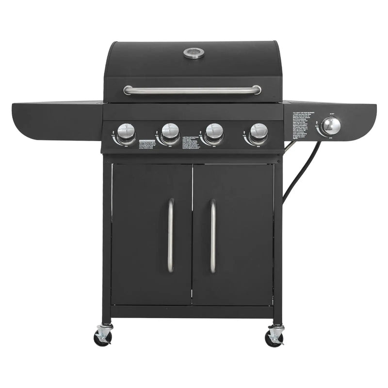 Gas Grill, 4 Burner Propane Gas Grill with Side Burner by HouseOfZazla