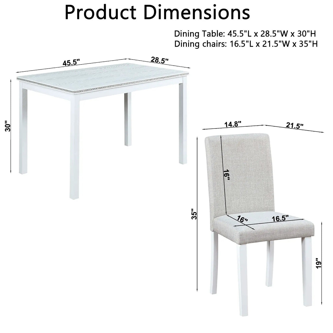 Dining Table Set With Crystal Decoration And Upholstered Chairs by HouseOfZazla
