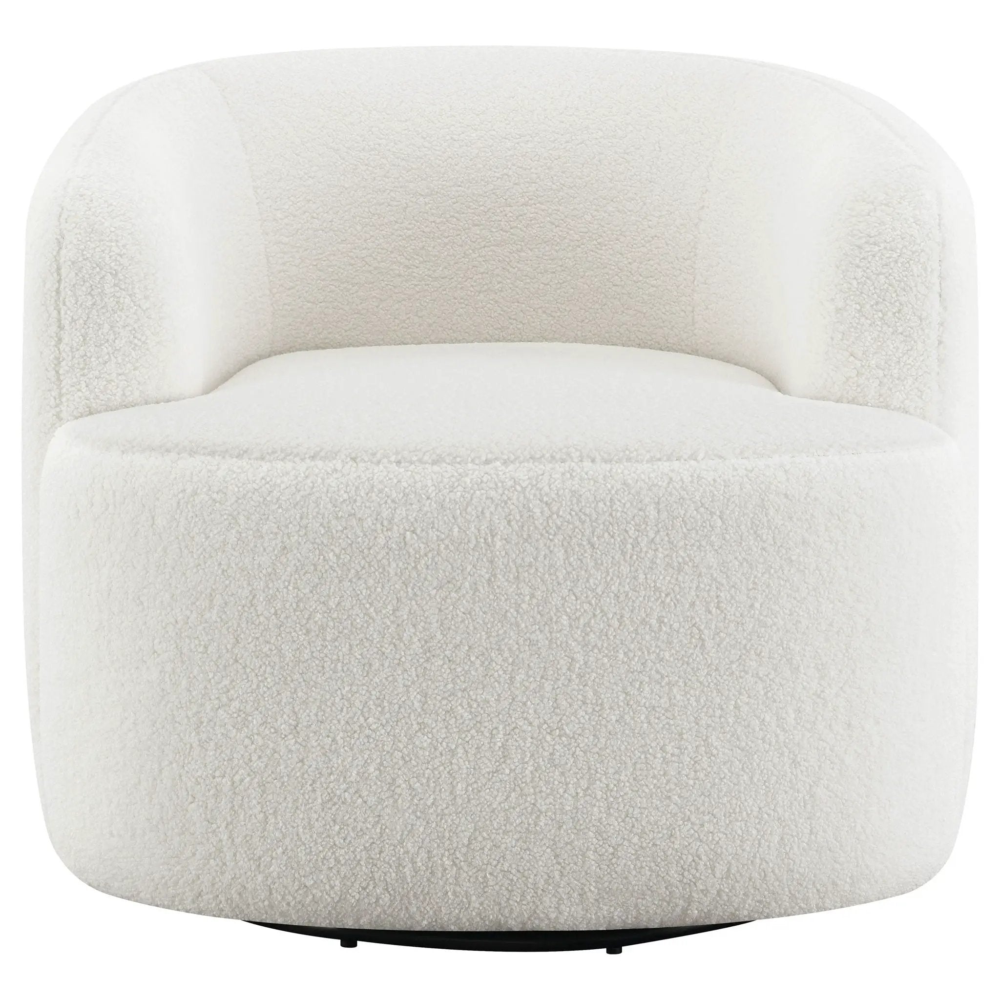 Hudson Faux Sheepskin Upholstered Swivel Chair Natural by Unique Piece Furniture