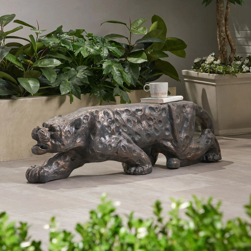 Leopard Lightweight Concrete Bench - Copper by HouseOfZazla
