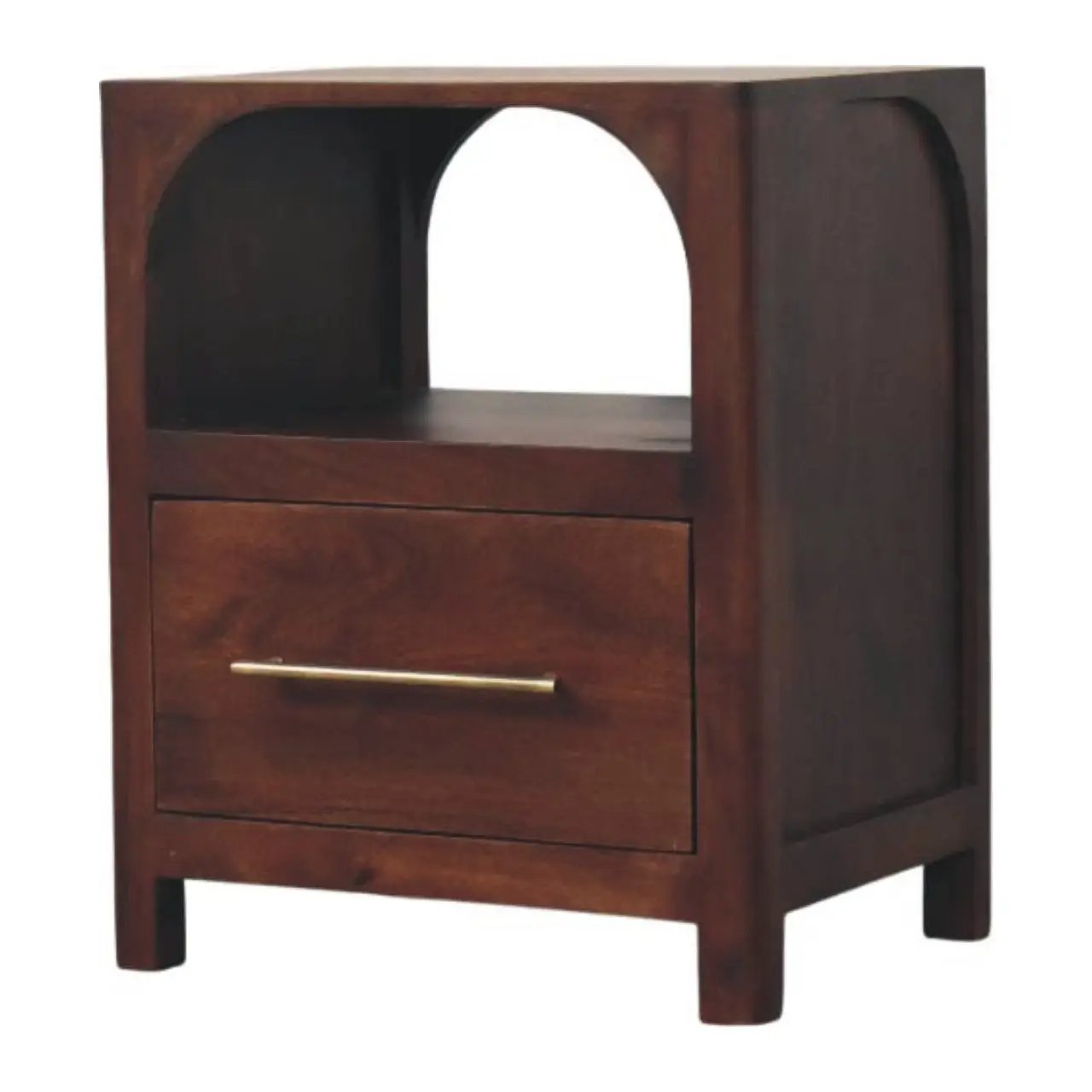 Solid Wood Arched Edge 1 Drawer Bedside by HouseOfZazla