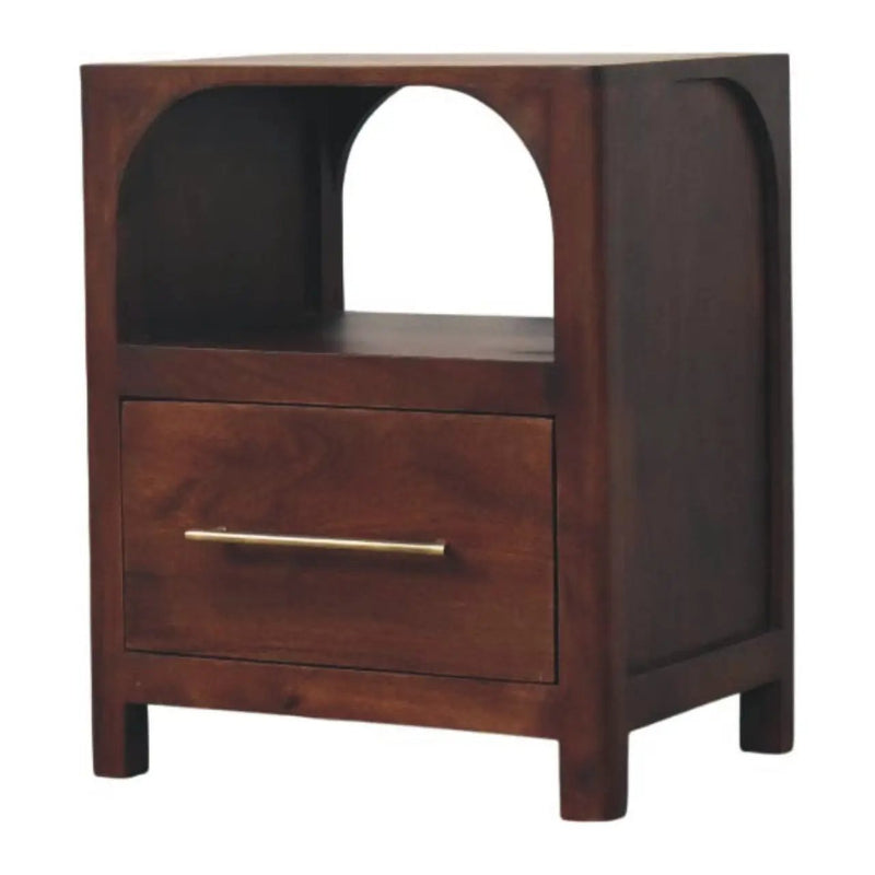Solid Wood Arched Edge 1 Drawer Bedside by HouseOfZazla