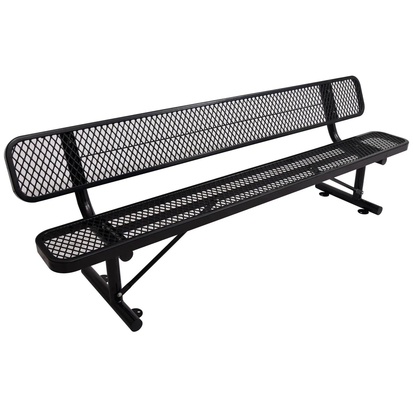 6' Outdoor Steel Bench With Backrest by HouseOfZazla
