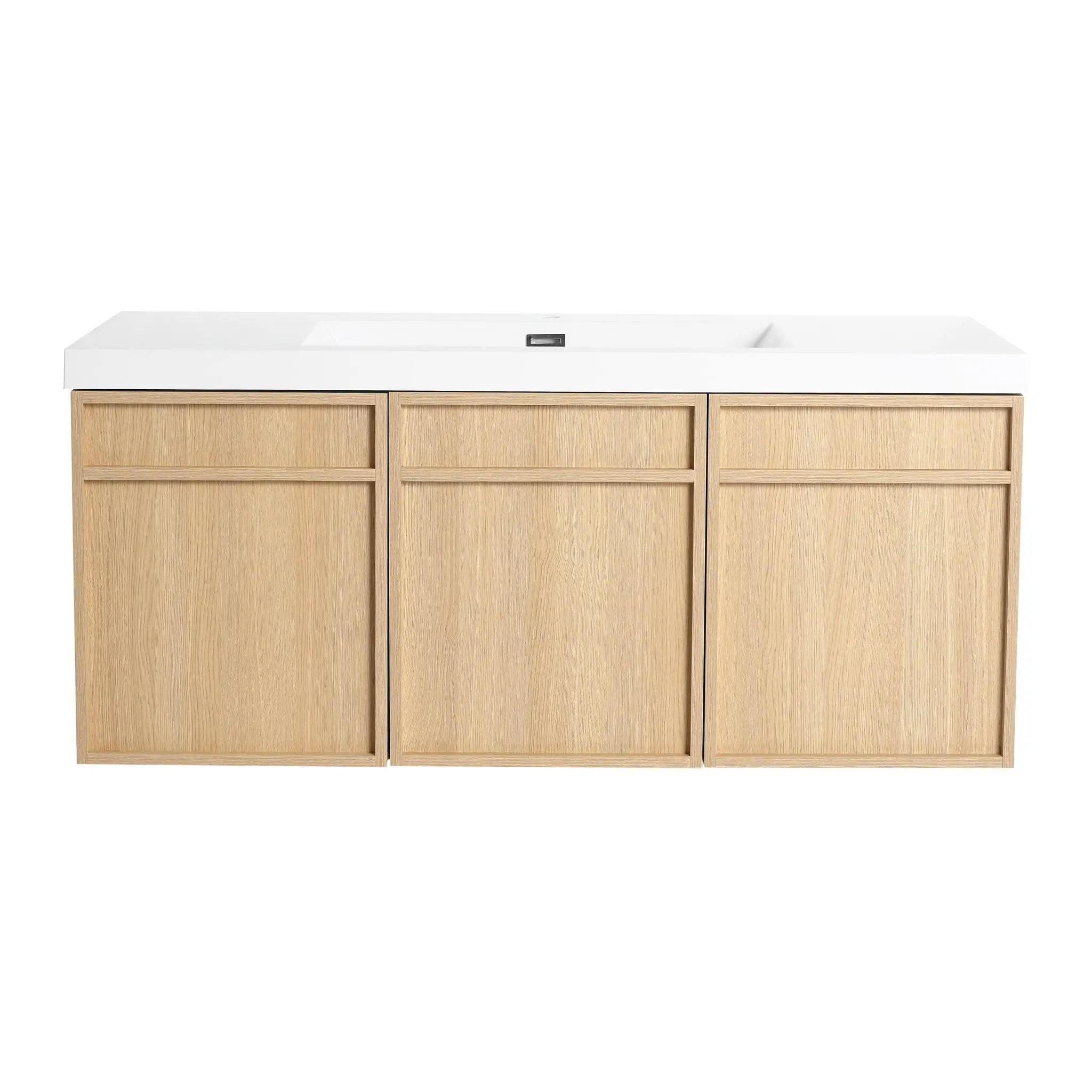 Wall-Mounted Bathroom Vanity With Resin Sink And Soft Closing Doors by HouseOfZazla