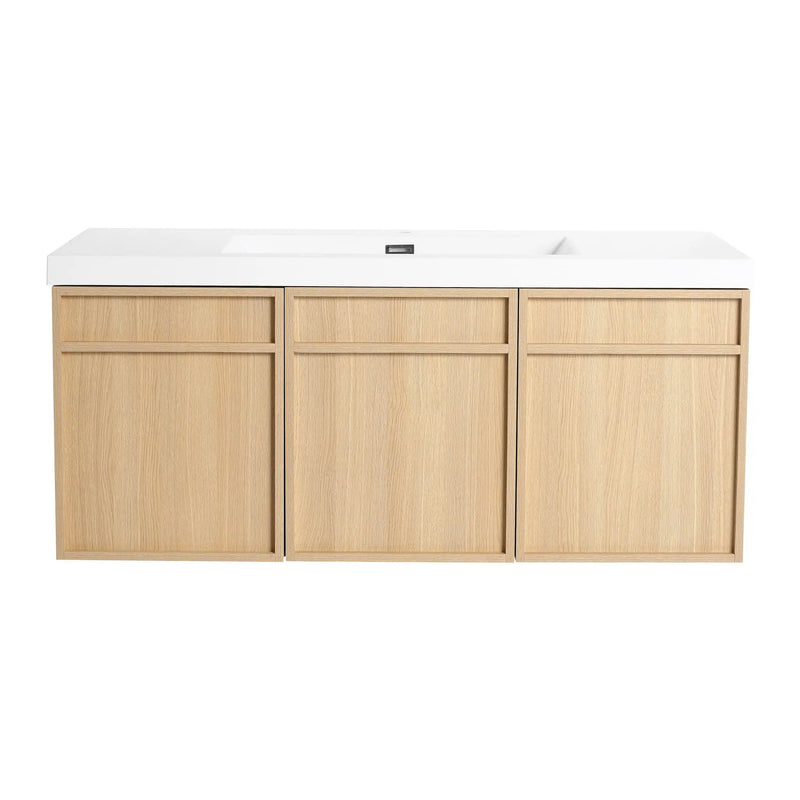 Wall-Mounted Bathroom Vanity With Resin Sink And Soft Closing Doors by HouseOfZazla