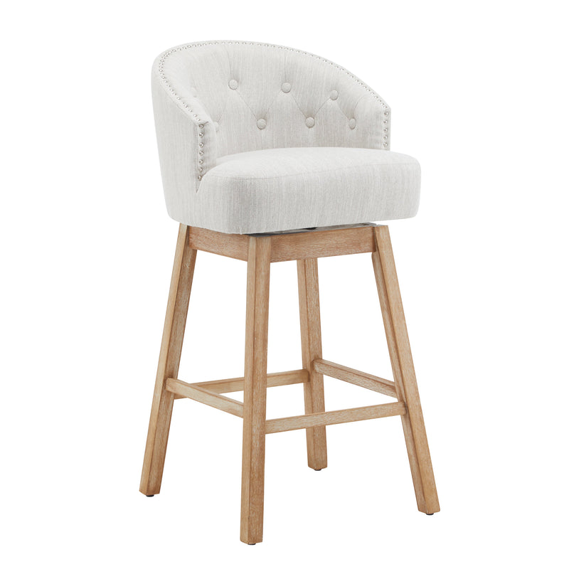 Upholstered Swivel Counter Stools with Backrest – Set of 2, photo 4 of 10