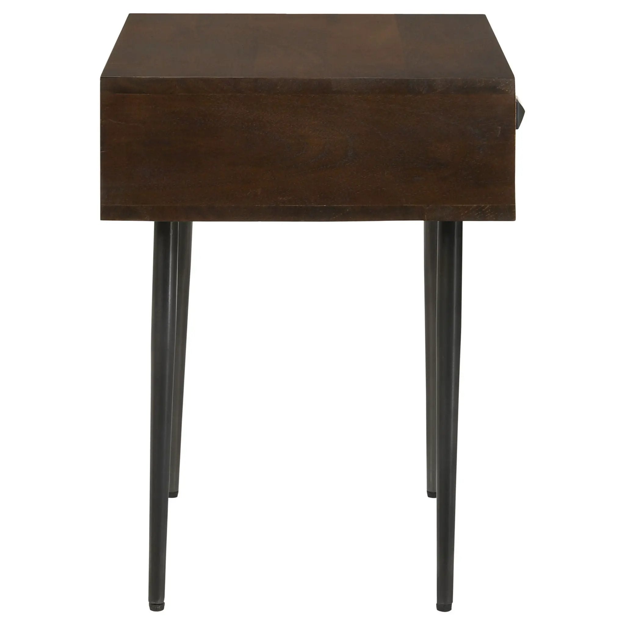 Gibson - Coffee 1 Drawer Rectangular Side Table With Angled Legs - Coffee by HouseOfZazla