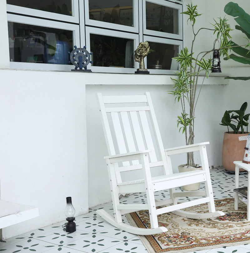 Oversized Rocking Chair with Wood-Texture Outdoor Design by HouseOfZazla