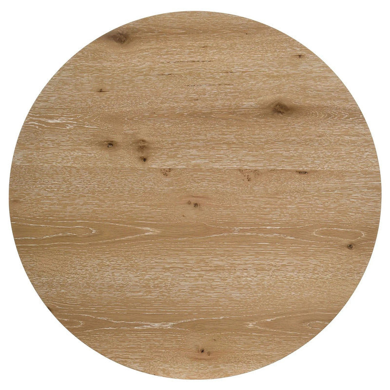 Kessler Round Sculptural Wood Coffee Table Light Oak by Unique Piece Furniture