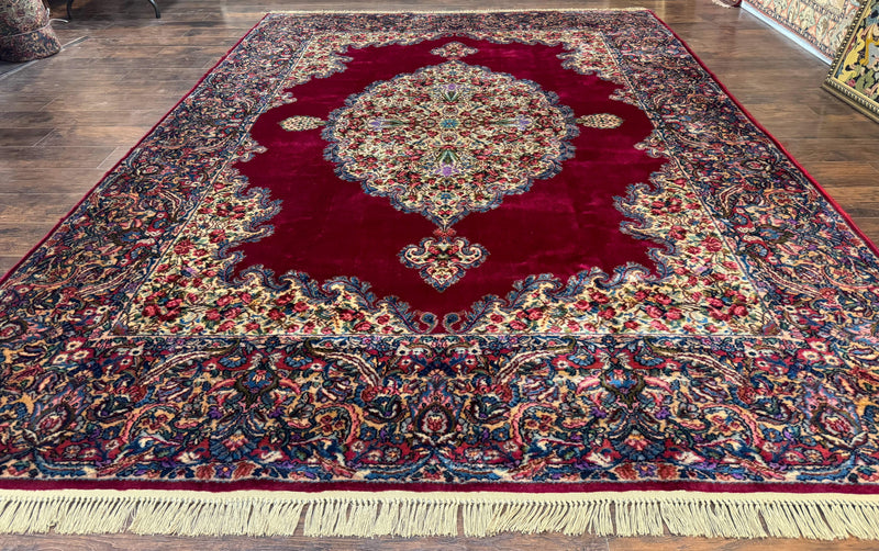 Karastan Rug 8.8 x 12 - Red Floral Kirman - Wool Pile Carpet by Jewel Rugs