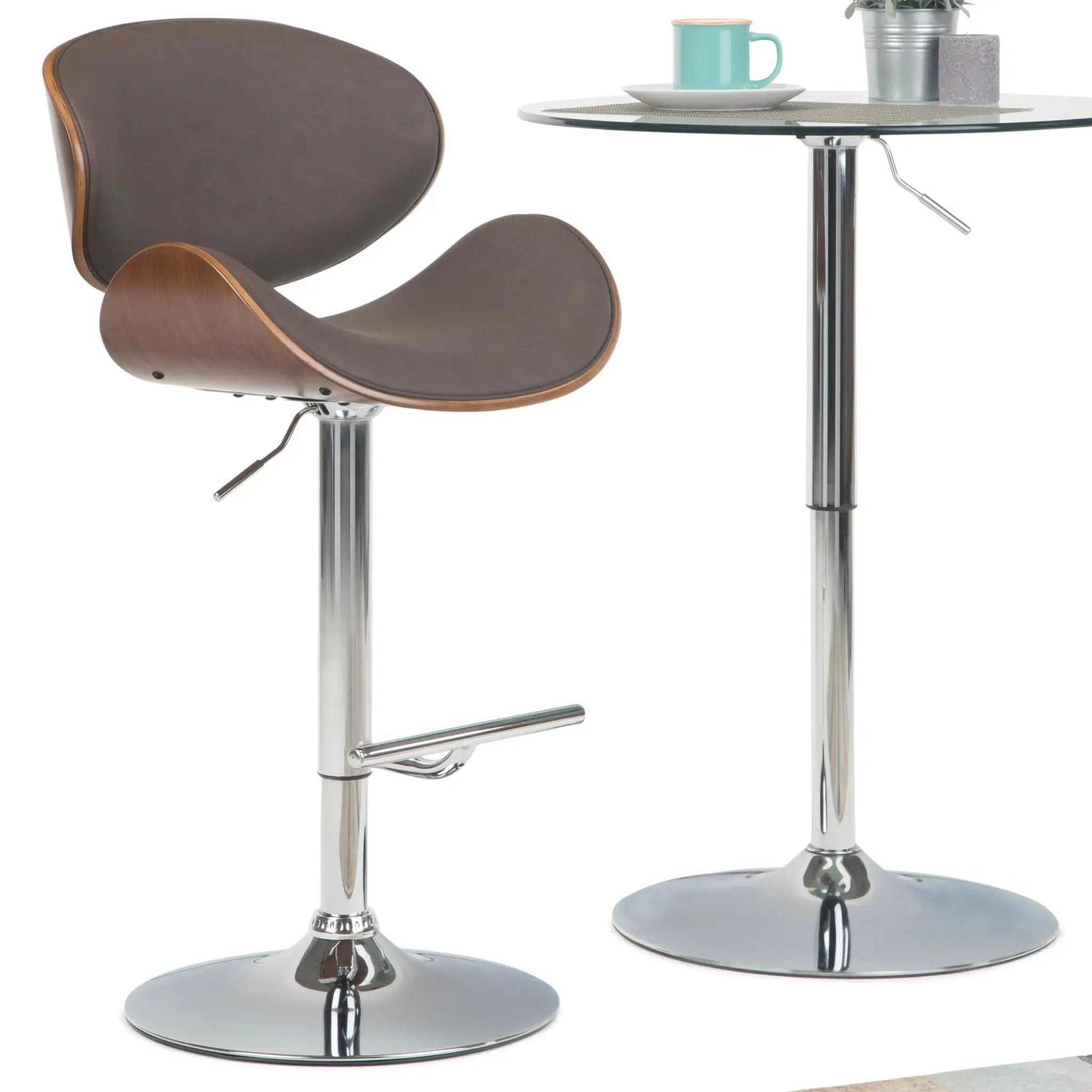 Marana - Multifunctional Handcrafted Bentwood Adjustable Swivel Bar Stool by Unique Piece Furniture