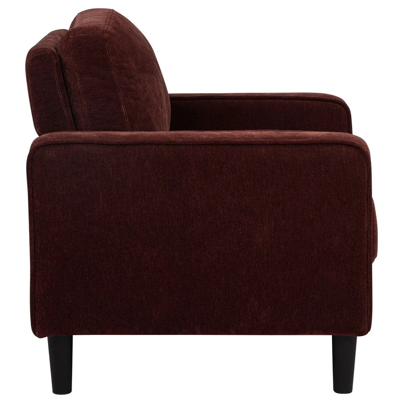 Ruth Fabric Upholstered Track Arm Accent Chair Rust Red by Unique Piece Furniture