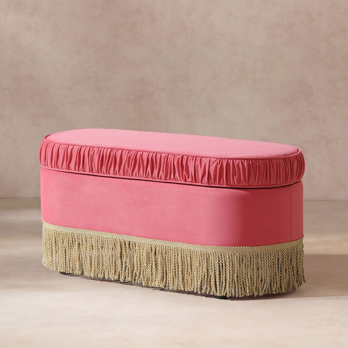 Serena - Contemporary Design Oval Storage Bench Ottoman, photo 18 of 21