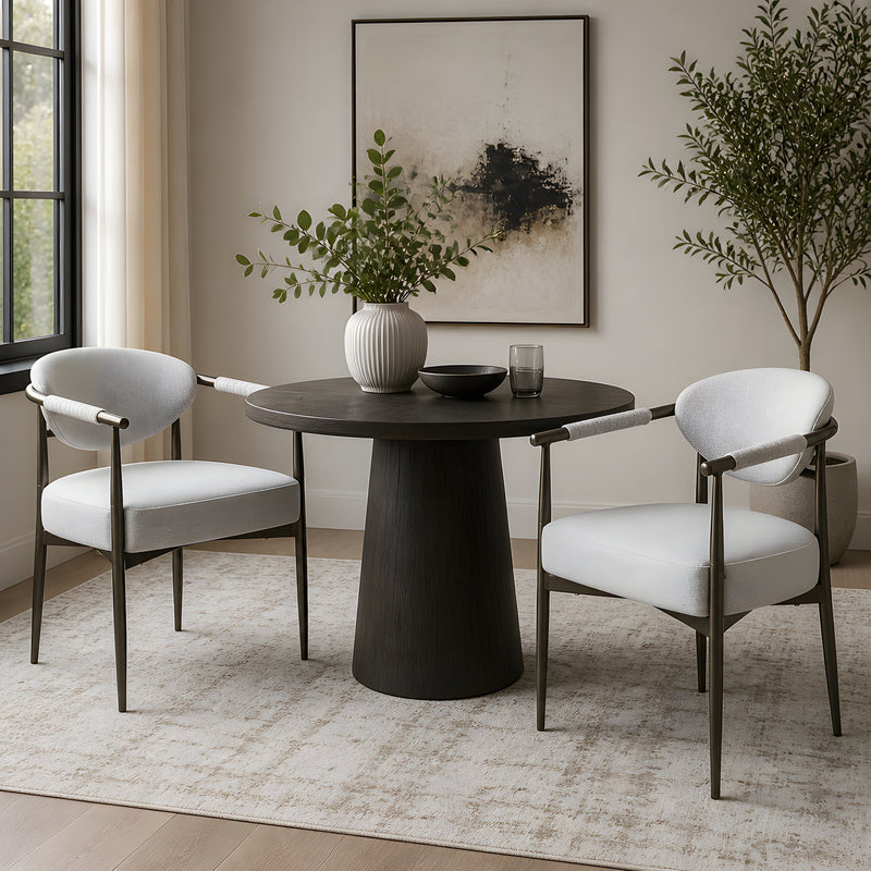 Modern Dining Chairs Set of 2 with Bronze Iron Frame by HouseOfZazla