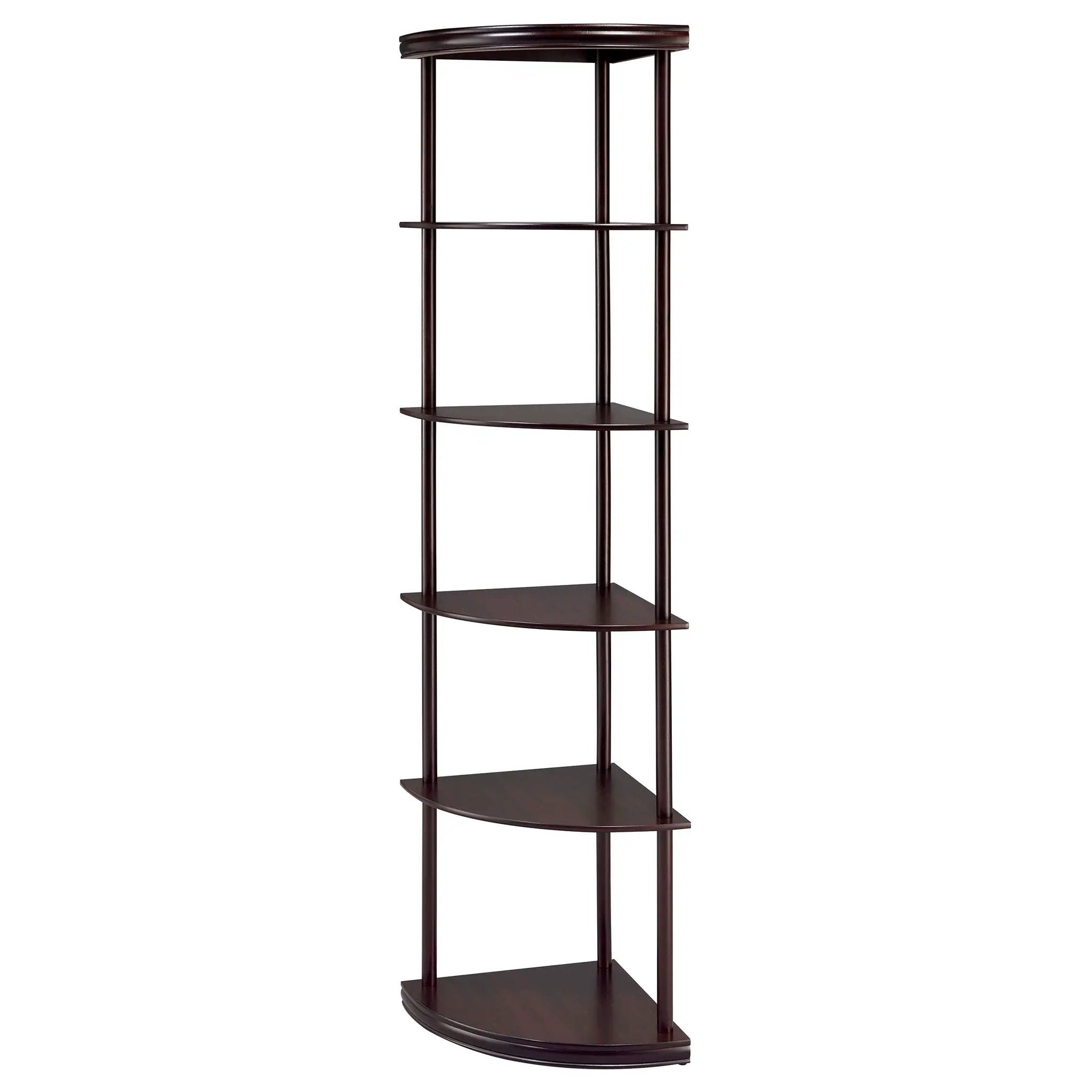 Bonwick 72-inch 5-shelf Corner Bookshelf Cappuccino by Unique Piece Furniture