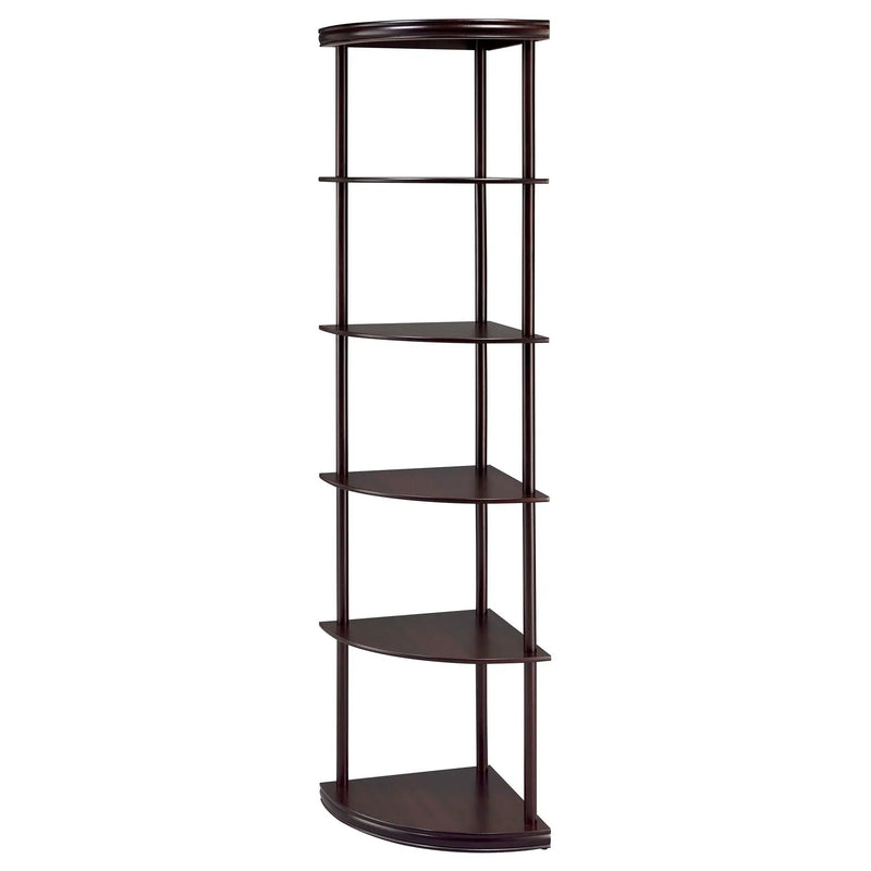 Bonwick 72-inch 5-shelf Corner Bookshelf Cappuccino by Unique Piece Furniture