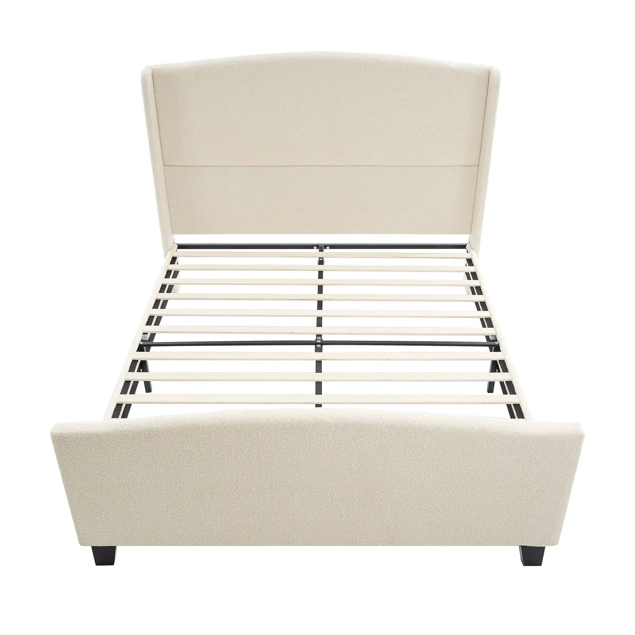 Platform Bed Frame With Tall Headboard And High Footboard by HouseOfZazla