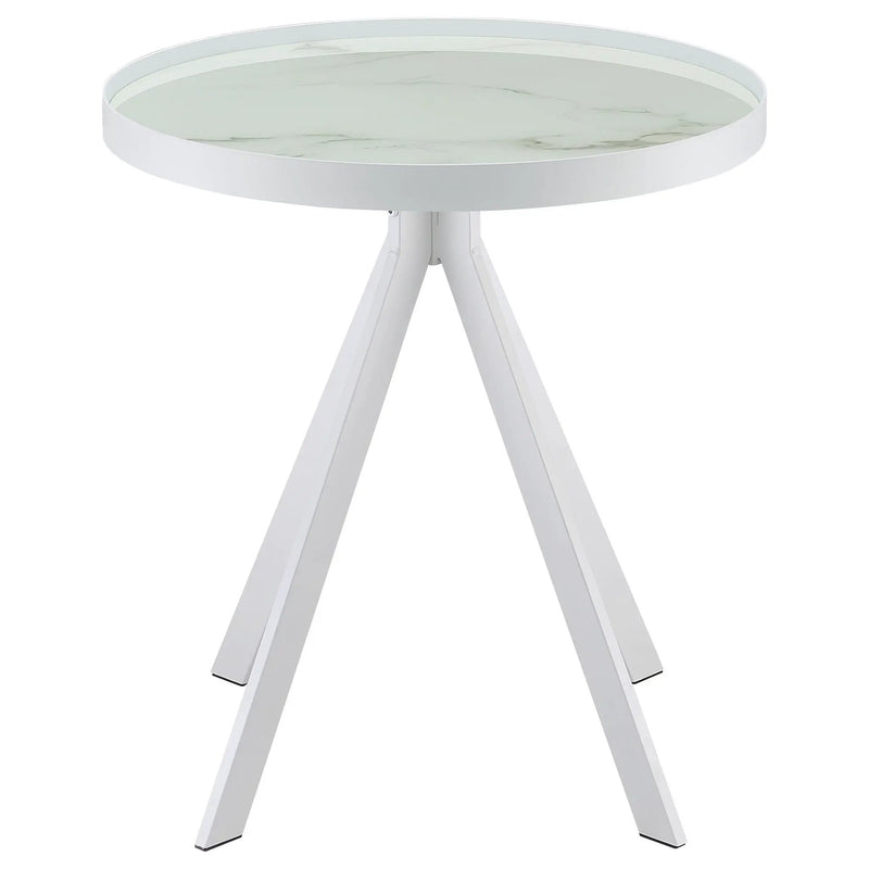 Briggs 2-piece Round Coffee and End Table Set White by Unique Piece Furniture