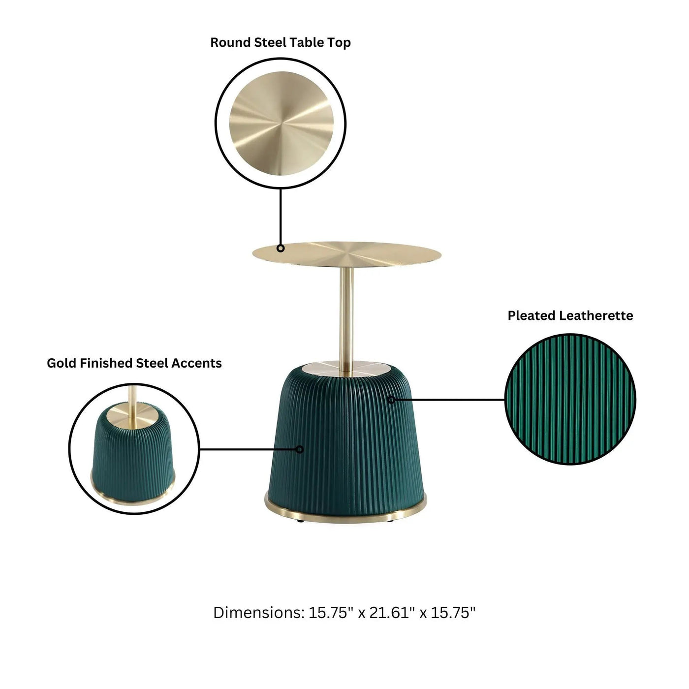 Anderson - Upholstered End Table With Round Top by HouseOfZazla